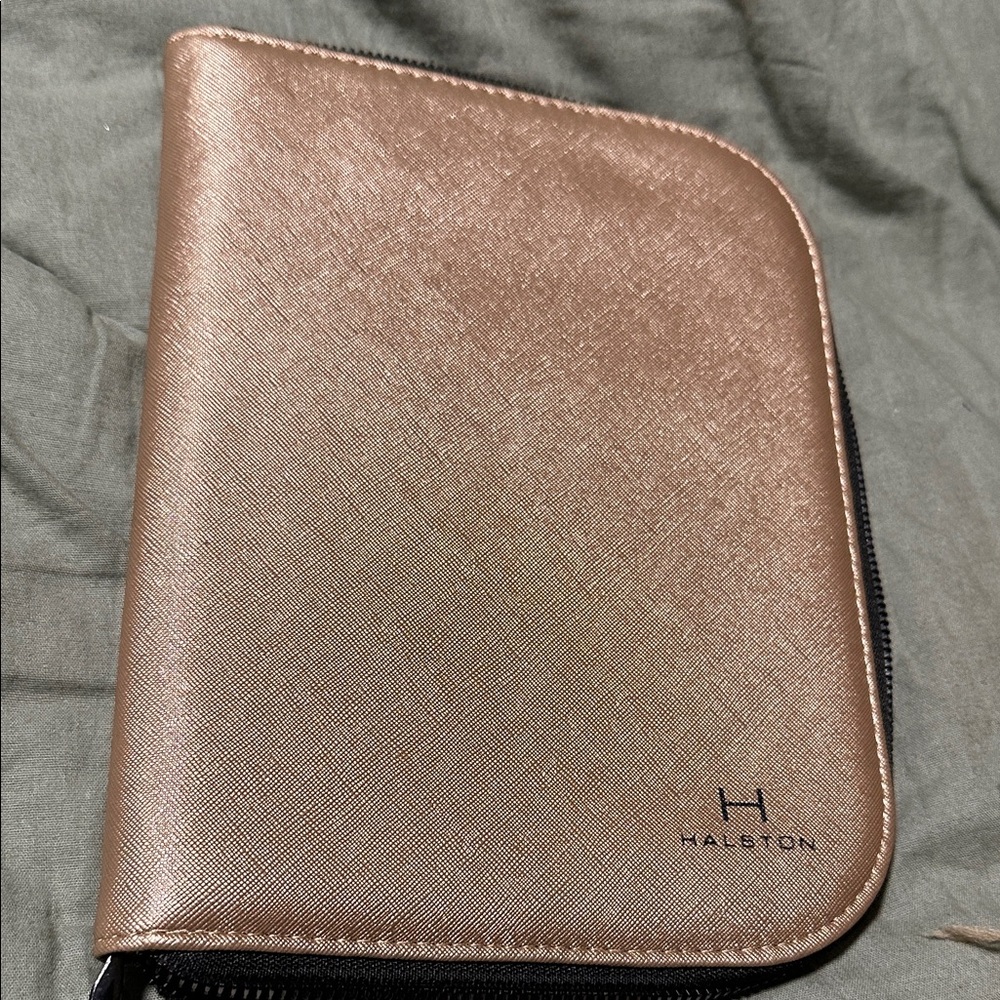 Halston Metallic Brown H by Halston Jewelry Folio Travel Organizer NWOT